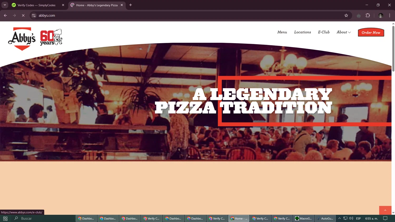 Abby's Legendary Pizza promo code screenshot showing code SPRING applied at Abby's Legendary Pizza checkout page. Uploaded by SimplyCodes community member Starfive on Mar 23, 2025