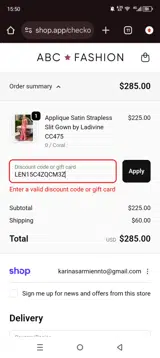 LEN15C4ZQCM3Z coupon verification screenshot