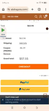 Abdragons coupon verification screenshot