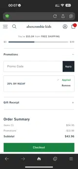 RGCAF coupon verification screenshot