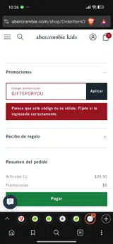 GIFTSFORYOU coupon verification screenshot