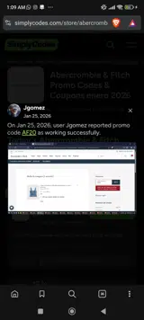 Af20 coupon verification screenshot