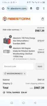 woodworking12 coupon verification screenshot