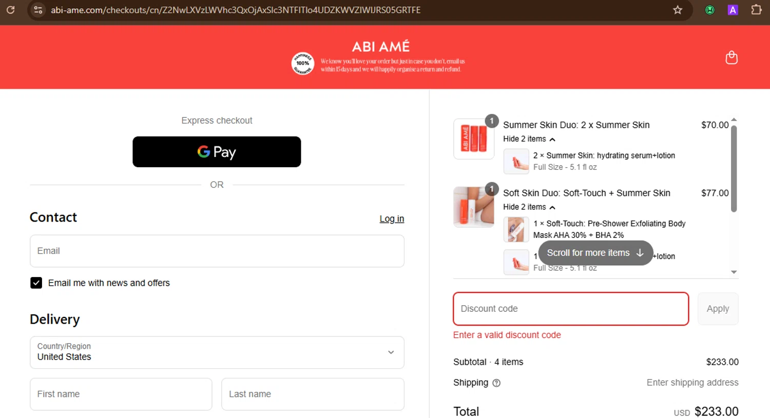 ABI AMÉ promo code screenshot showing code MOM25 applied at ABI AMÉ checkout page. Uploaded by SimplyCodes community member SnoopDogg on May 26, 2025