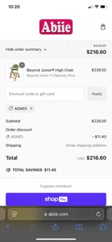 AGNES coupon verification screenshot
