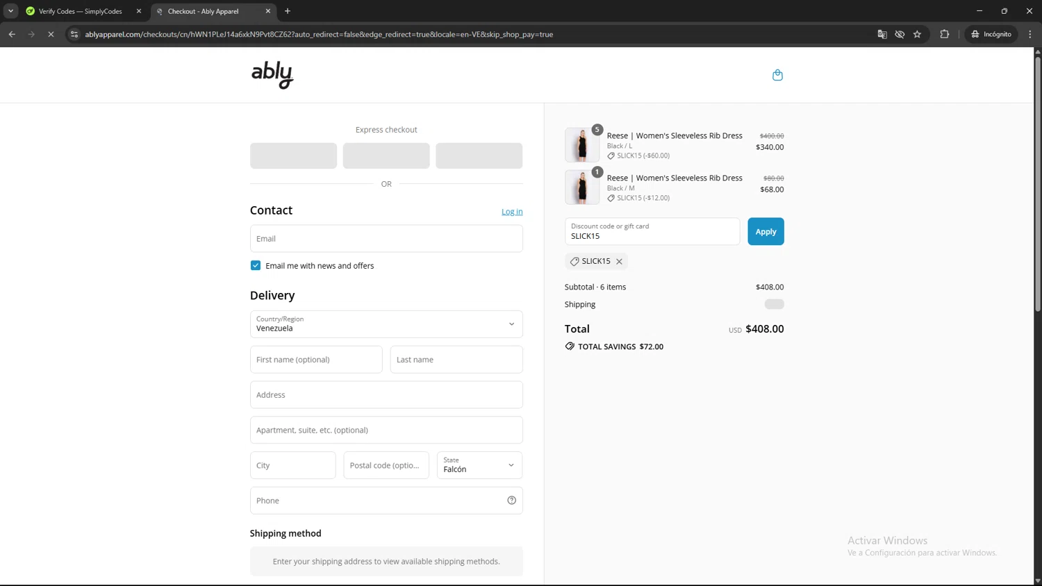 Ably discount code screenshot showing code SLICK15 applied at Ably checkout page. Uploaded by SimplyCodes community member SwiftSage2309 on Aug 4, 2025