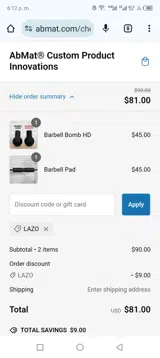 Lazo coupon verification screenshot