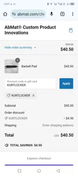 KURTLOCKER coupon verification screenshot