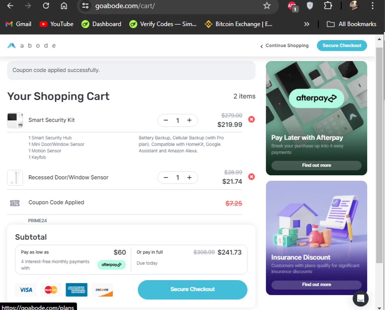 where to use Abode promo code box