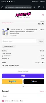 SAVENOX10 coupon verification screenshot