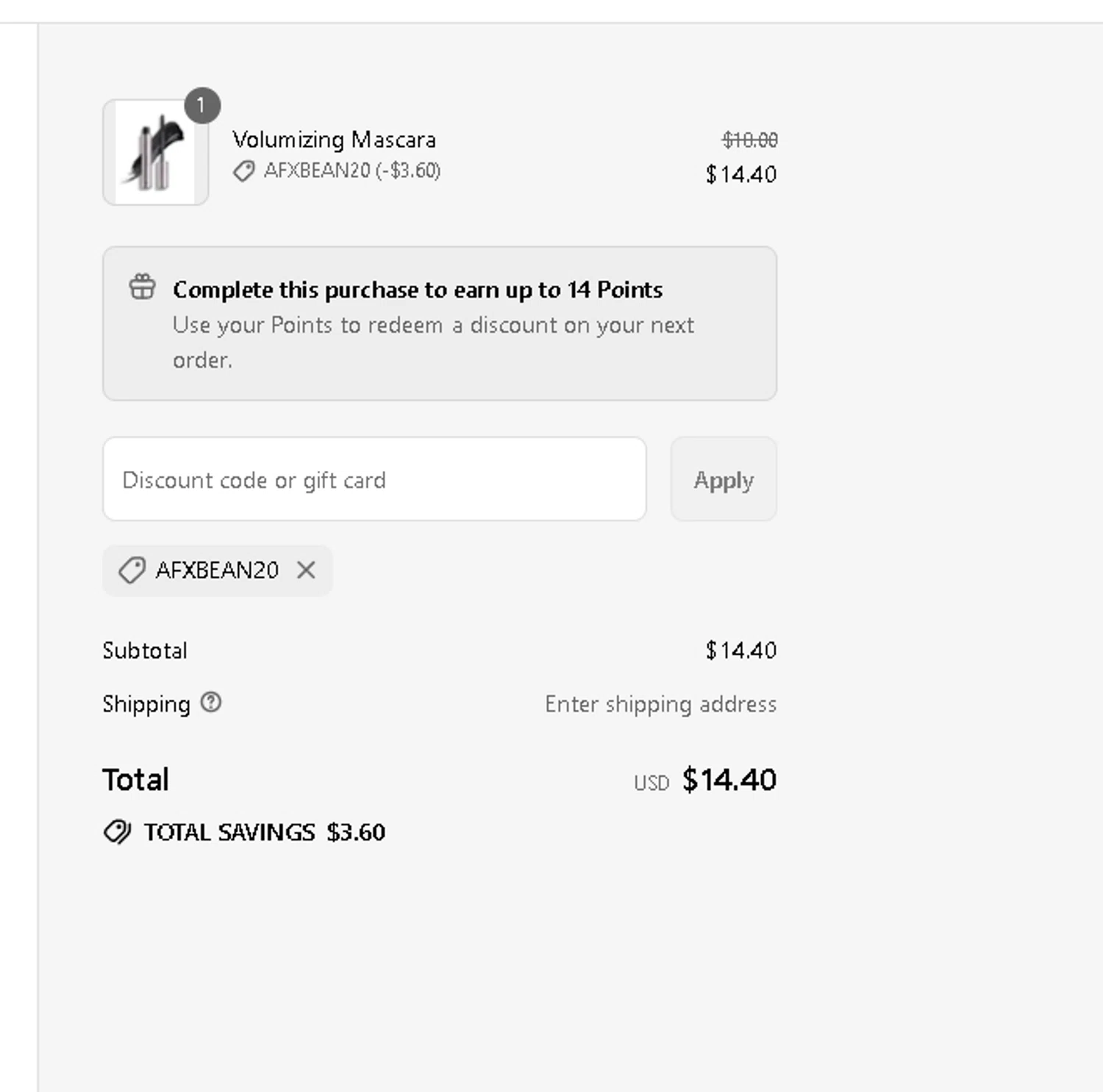 about-face promo code screenshot showing code AFXBEAN20 applied at about-face checkout page. Uploaded by SimplyCodes community member Netheryno on Sep 16, 2025