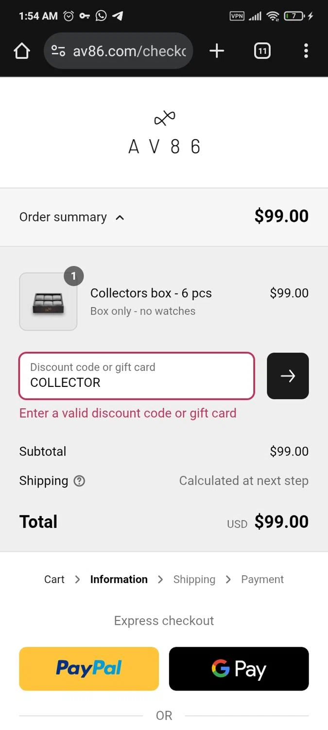 About Vintage promo code screenshot showing code COLLECTOR applied at About Vintage checkout page. Uploaded by SimplyCodes community member PromoMaven605 on Aug 17, 2025
