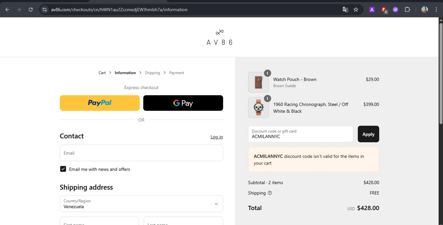 About Vintage promo code screenshot showing code ACMILANNYC applied at About Vintage checkout page. Uploaded by SimplyCodes community member BrilliantFox7966 on Aug 9, 2025