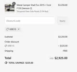 KIBE10 coupon verification screenshot