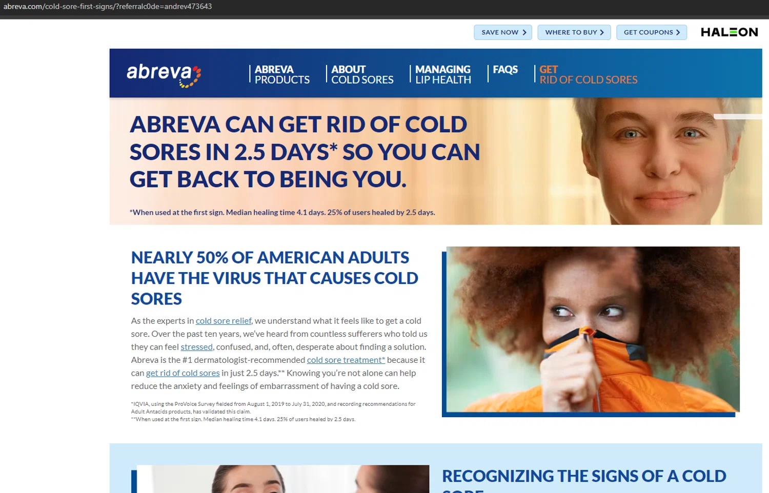 ABREVA checkout page showing ABREVA promo code box | Screenshot taken by SimplyCodes community member on Aug 11, 2024