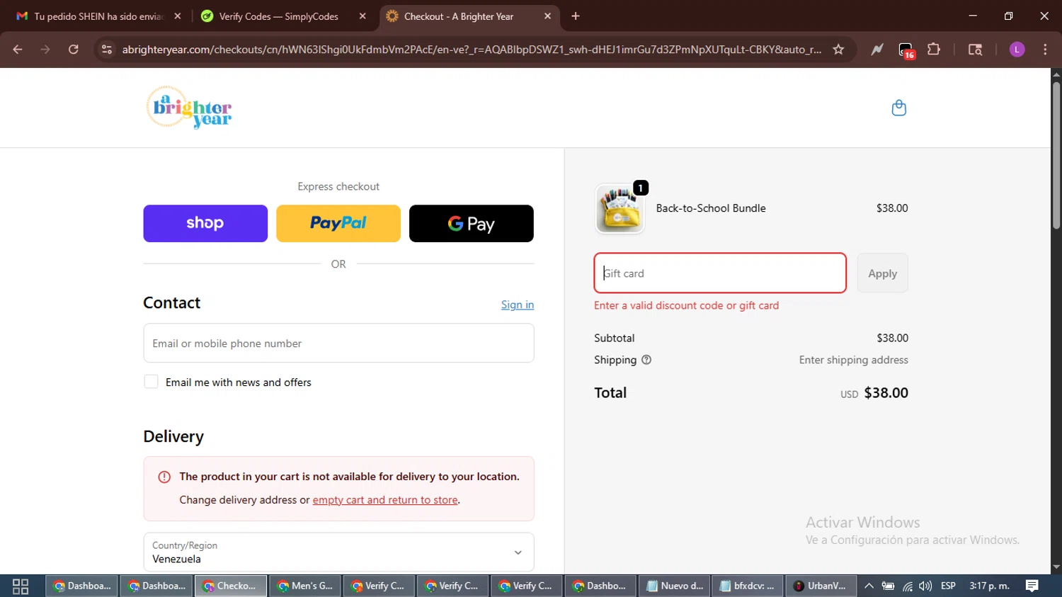 A Brighter Year promo code screenshot showing code BRIGHT20 applied at A Brighter Year checkout page. Uploaded by SimplyCodes community member RewardScout5160 on Dec 4, 2025