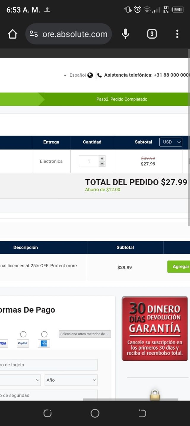 Absolute checkout page showing Absolute promo code box | Screenshot taken by SimplyCodes community member on Oct 22, 2023