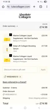 Wiseandg10 coupon verification screenshot