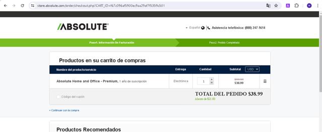 Absolute LoJack checkout page showing Absolute LoJack coupon code box | Screenshot taken by SimplyCodes community member on May 17, 2024