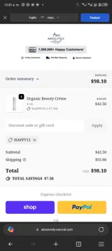 HAPPY15 coupon verification screenshot