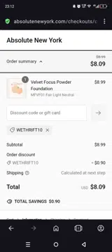 Absolute New York coupon verification screenshot