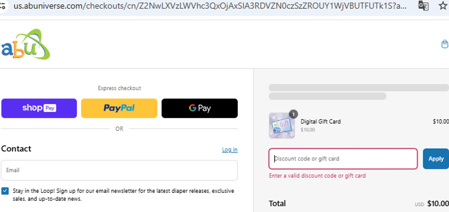 ABUniverse discount code screenshot showing code MEMWEEKEND24 applied at ABUniverse checkout page. Uploaded by SimplyCodes community member PennyOwl2559 on Mar 13, 2025