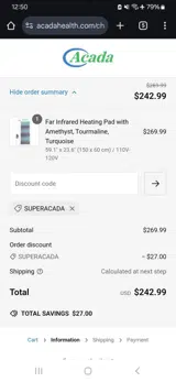 Superacada coupon verification screenshot