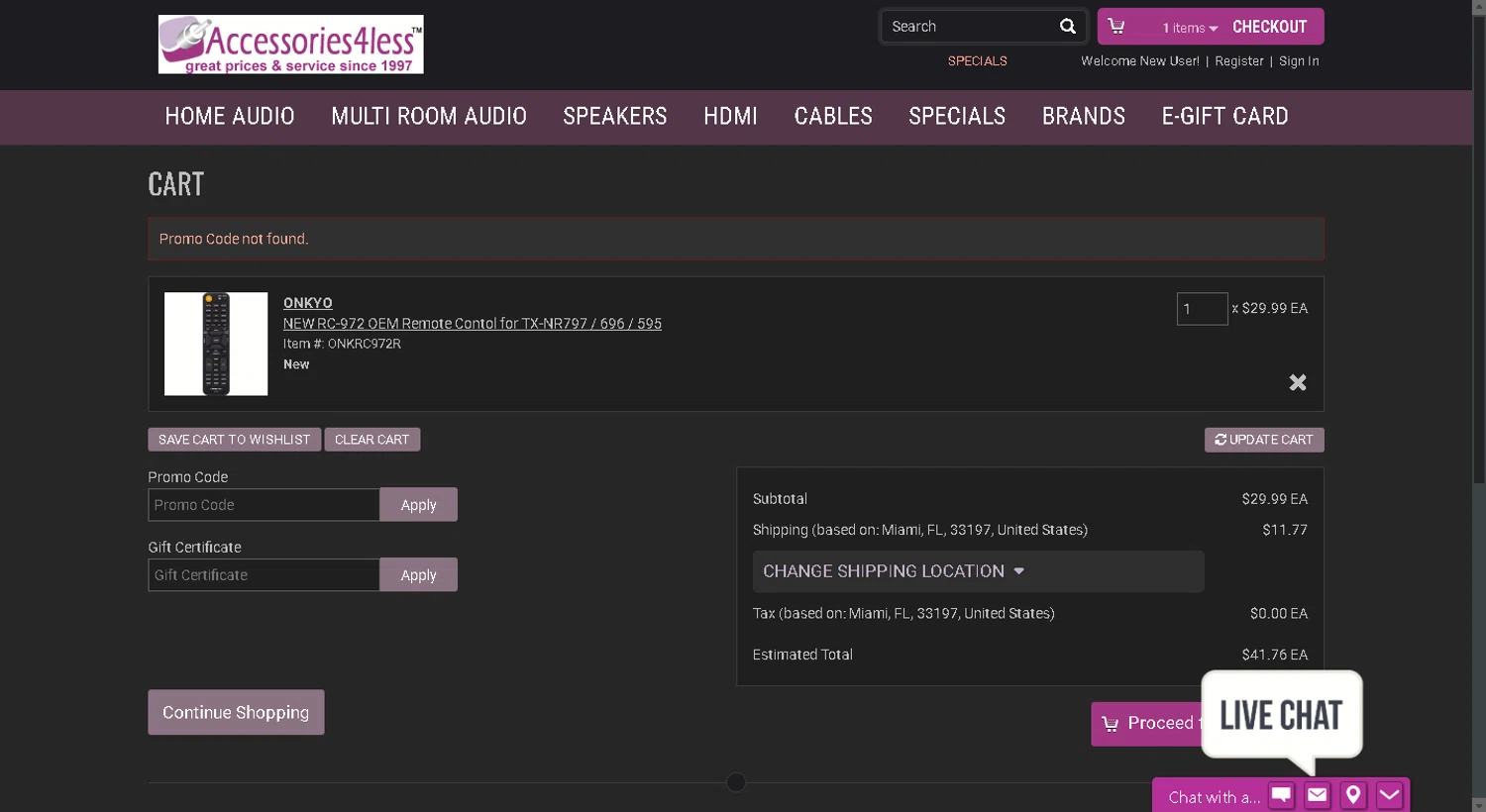 Accessories4less promo code screenshot showing code DT20OFF applied at Accessories4less checkout page. Uploaded by SimplyCodes community member tony2702 on Aug 18, 2025