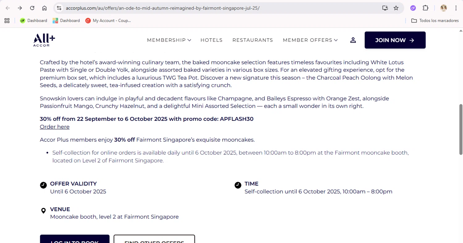 All Accor+ promo code screenshot showing code APFLASH30 applied at All Accor+ checkout page. Uploaded by SimplyCodes community member LegendaryTitan9160 on Nov 27, 2025