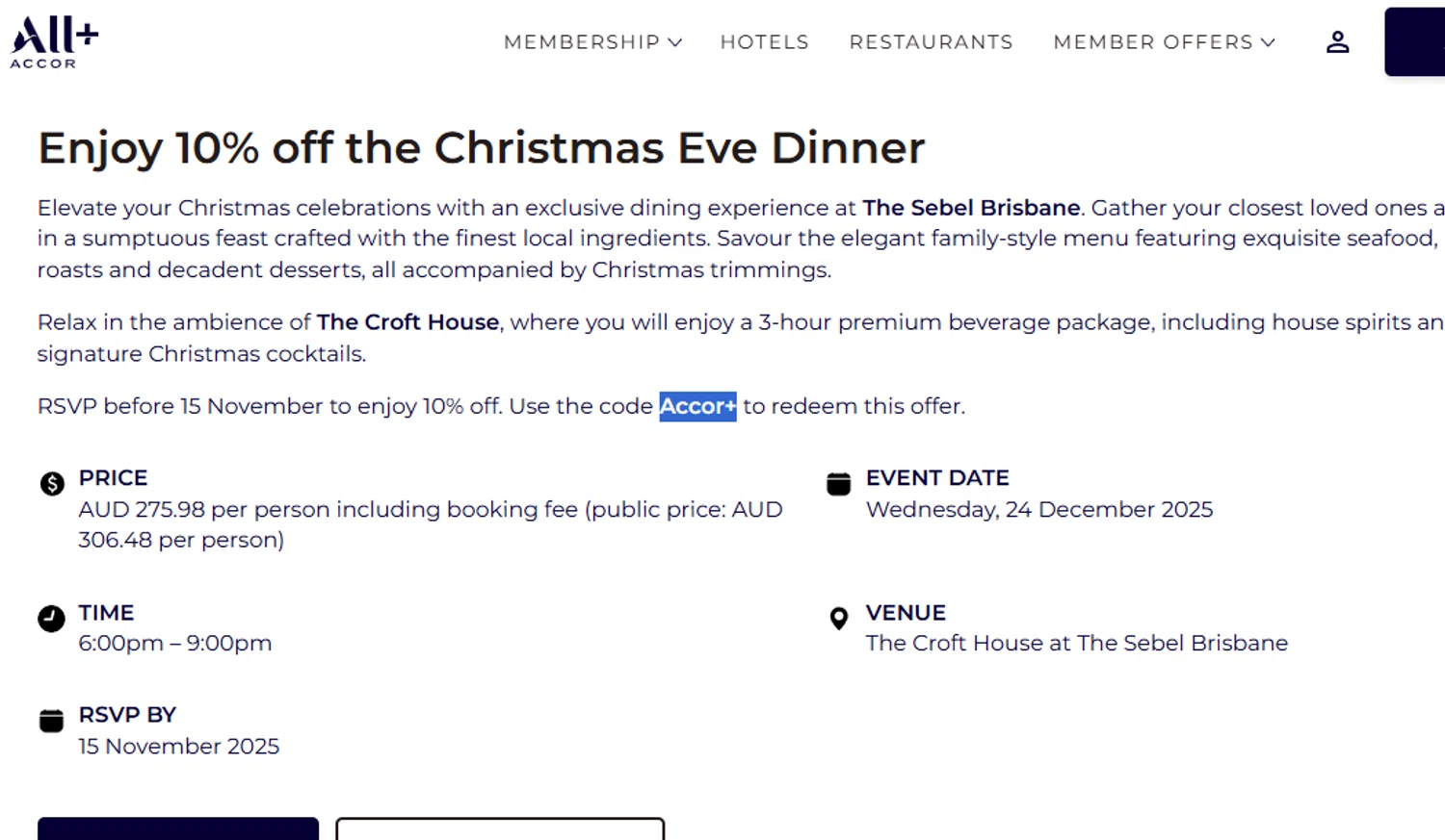 All Accor+ promo code screenshot showing code Accor+ applied at All Accor+ checkout page. Uploaded by SimplyCodes community member Dejadepicharme on Oct 7, 2025