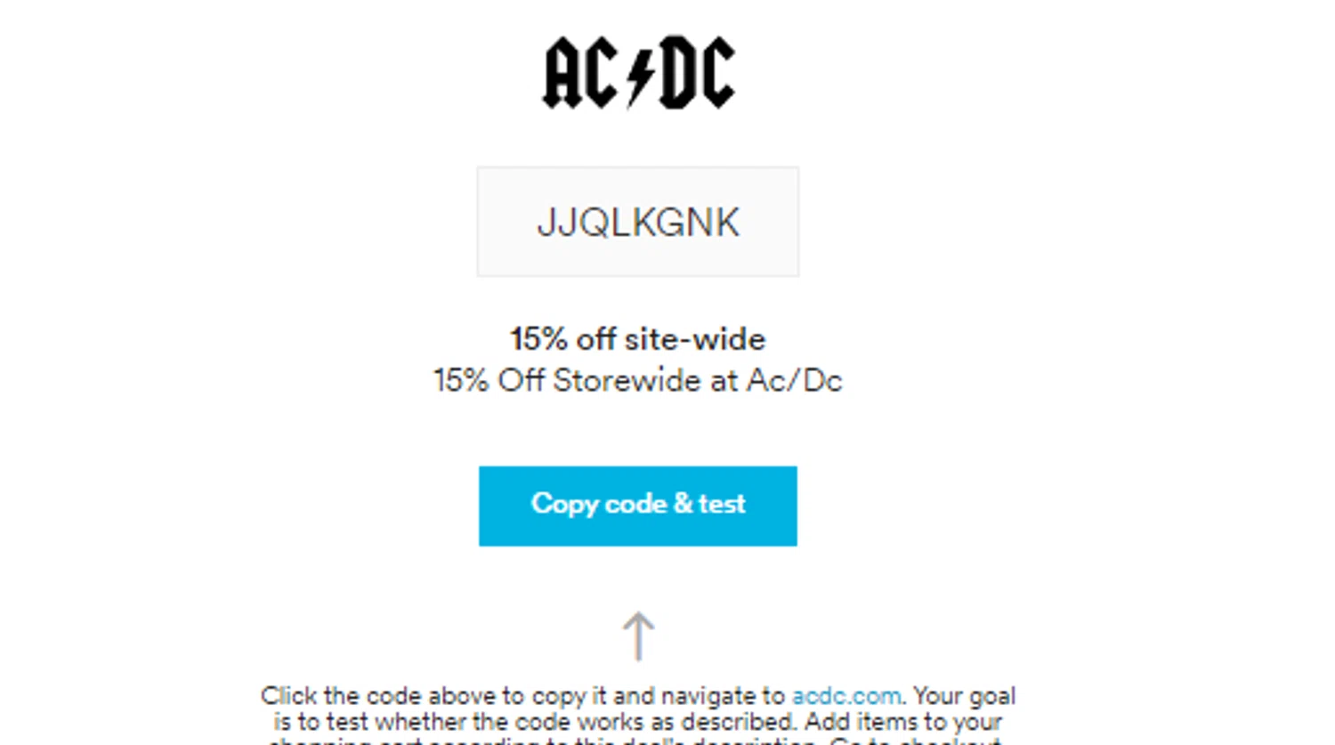 Ac/Dc checkout page showing Ac/Dc promo code box | Screenshot taken by SimplyCodes community member on Apr 26, 2024