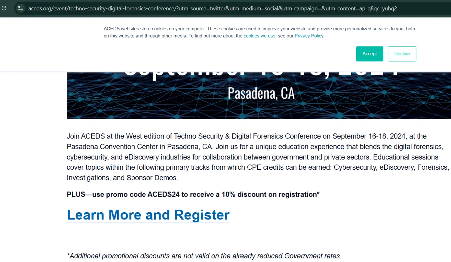 ACEDS promo code screenshot showing code ACEDS24 applied at ACEDS checkout page. Uploaded by SimplyCodes community member enzoonova on Apr 26, 2025