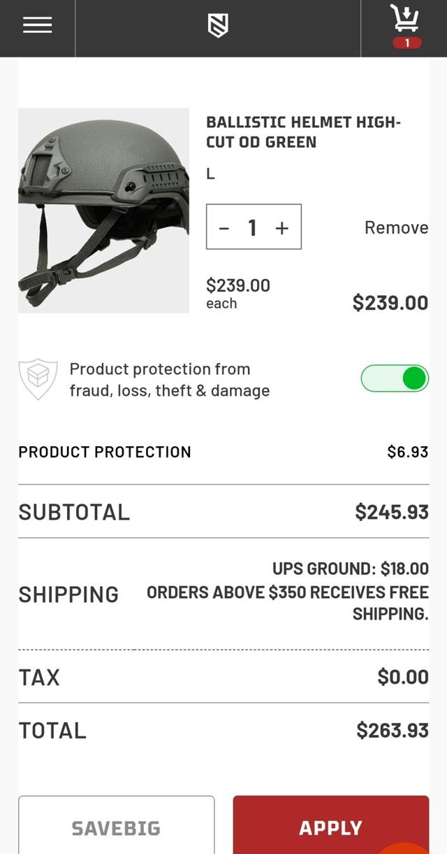 Ace Link Armor checkout page showing Ace Link Armor coupon code box | Screenshot taken by SimplyCodes community member on May 9, 2025