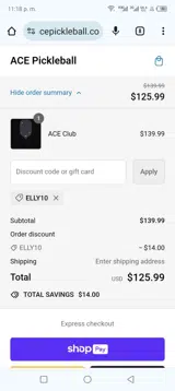 Elly10 coupon verification screenshot