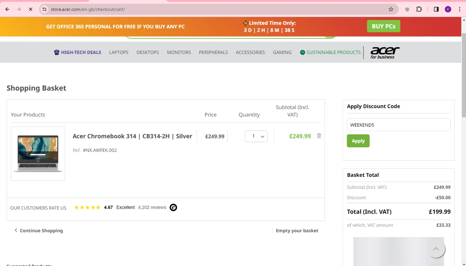 Acer Promo Codes 10 Off March 2024