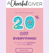 A Cheerful Giver coupon verification screenshot