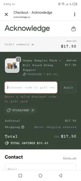 FREESAMPLE coupon verification screenshot