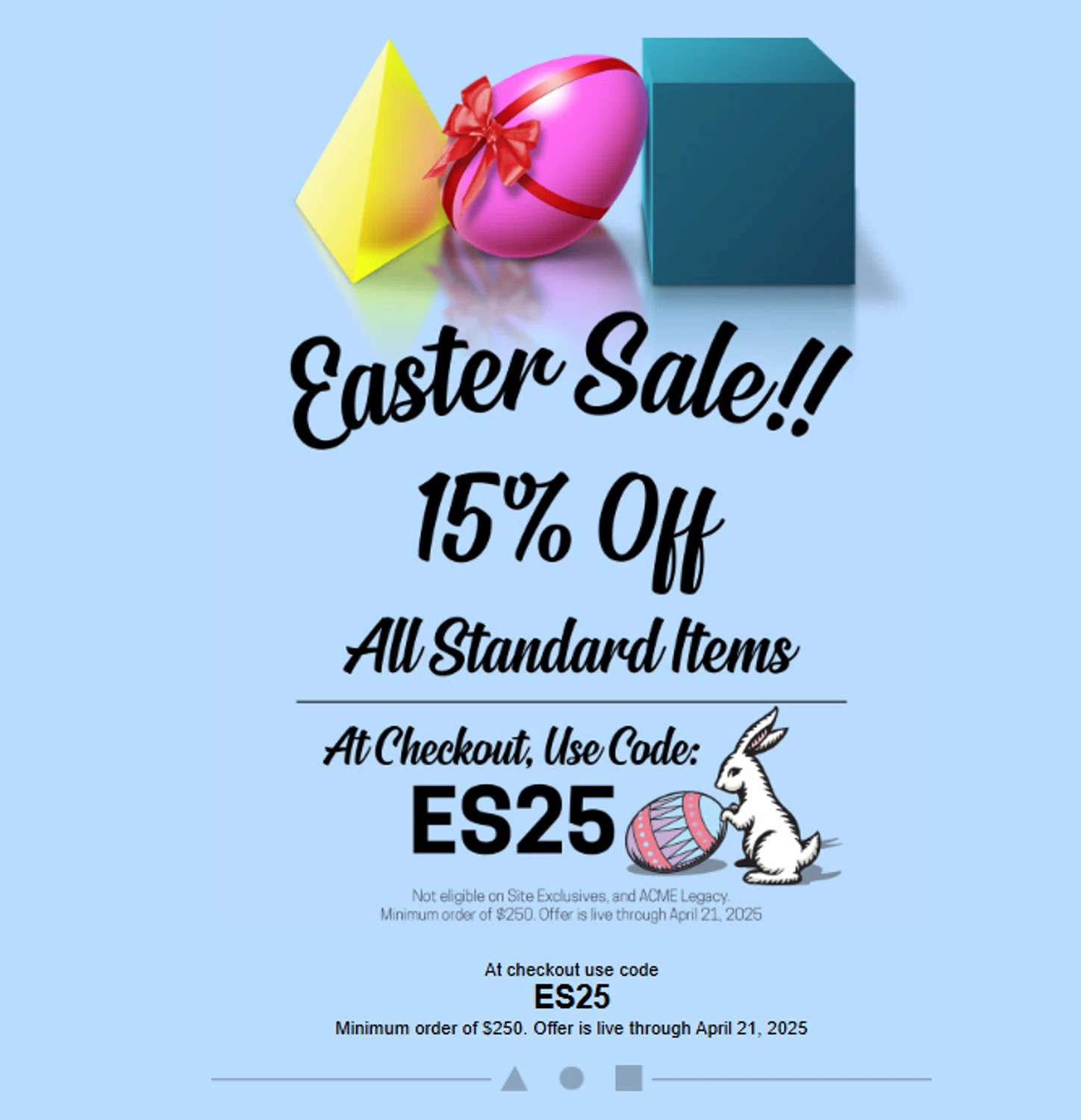 Acme Studio promo code screenshot showing code ES25 applied at Acme Studio checkout page. Uploaded by SimplyCodes community member Westcoll on Apr 17, 2025