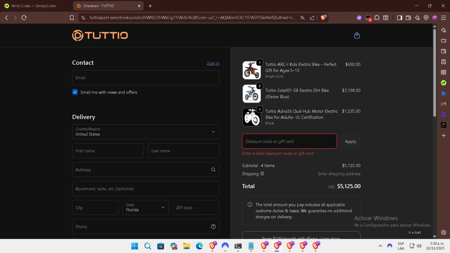 Acon24.com discount code screenshot showing code BF15OFF applied at Acon24.com checkout page. Uploaded by SimplyCodes community member NobleLegend6162 on Nov 25, 2025