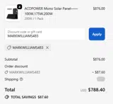 MARKWILLIAMS483 coupon verification screenshot