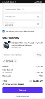 30power coupon verification screenshot