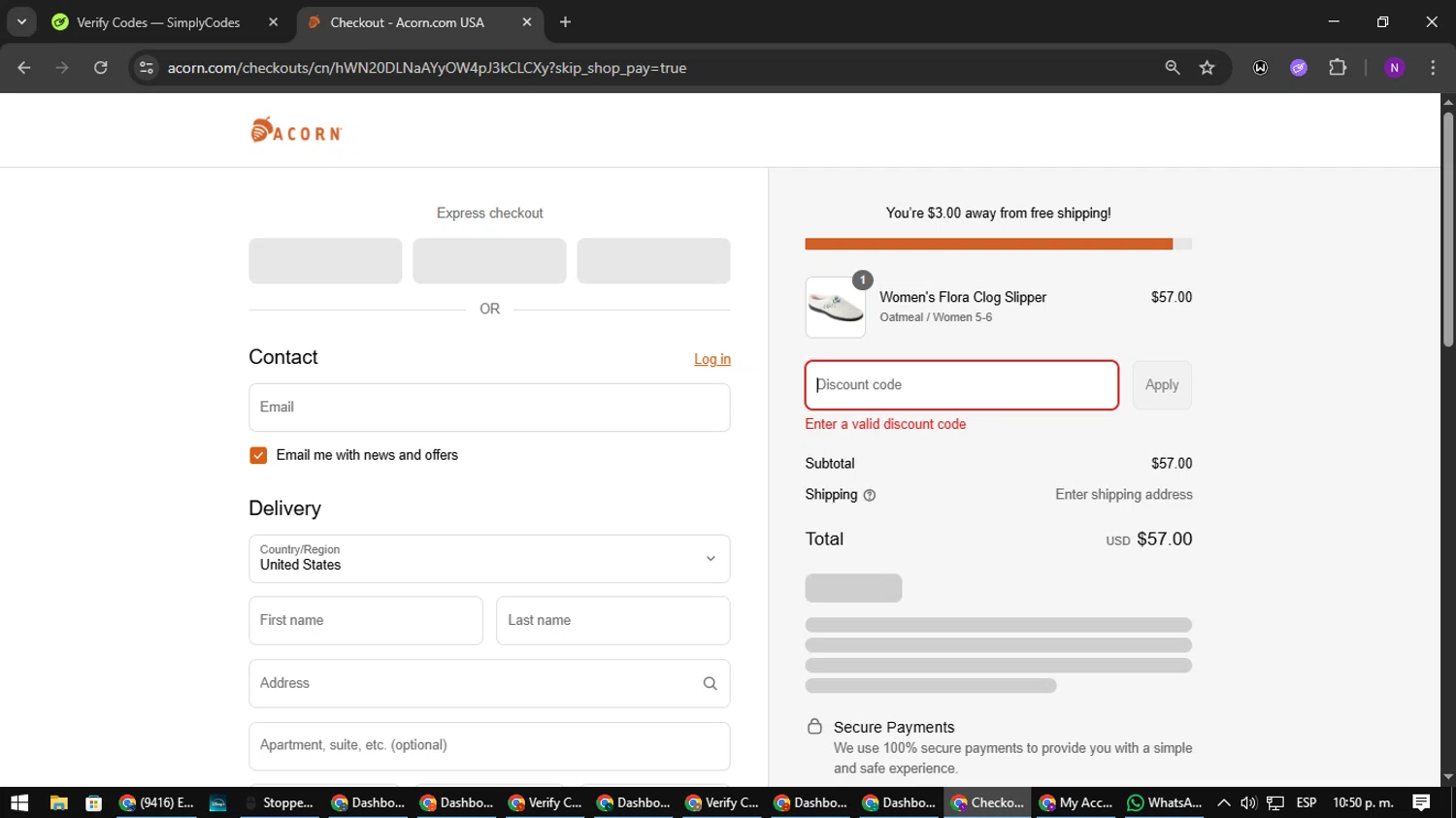 Acorn promo code screenshot showing code closeout applied at Acorn checkout page. Uploaded by SimplyCodes community member NATAAAAAANAELCANO on Aug 20, 2025