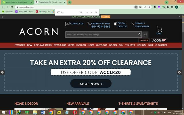 Acorn Online checkout page showing Acorn Online promo code box | Screenshot taken by SimplyCodes community member on Sep 4, 2024