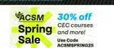 acsmspring25 coupon verification screenshot