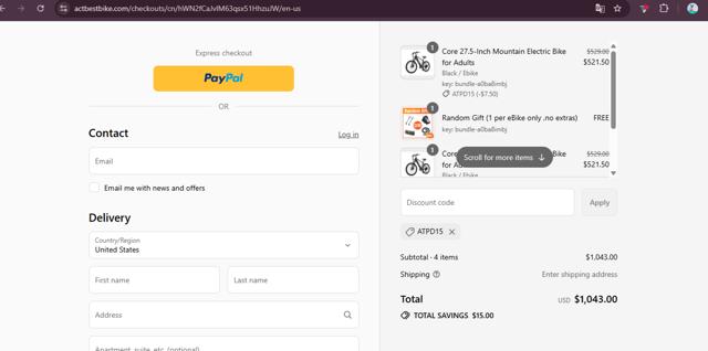 Actbest checkout page showing Actbest discount code box | Screenshot taken by SimplyCodes community member on Sep 6, 2025