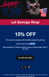 JULY4 coupon verification screenshot