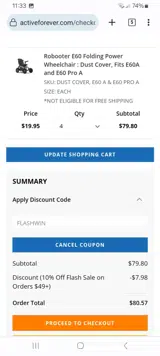 FLASHWIN coupon verification screenshot