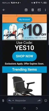 Yes10 coupon verification screenshot