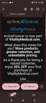 VITALITY20 coupon verification screenshot