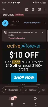 Yes10 coupon verification screenshot